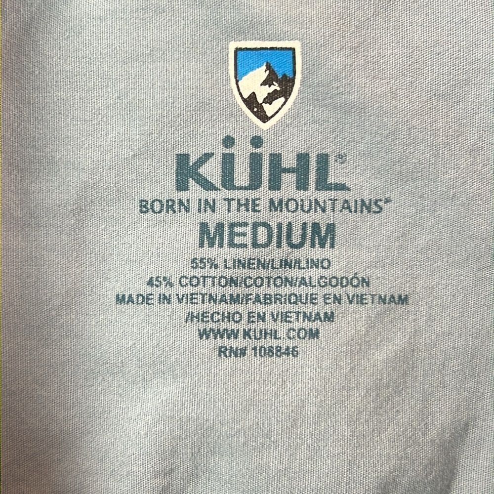 Kuhl Linen Cotton Blend Plaid Camp Shirt Medium - Picture 3 of 8